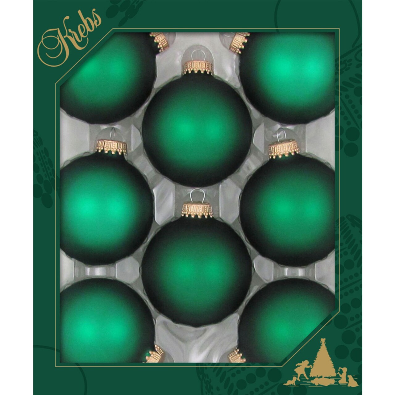 Christmas by Krebs 8ct Green Matte Glass Christmas Ball Ornaments 2.5" (67mm)